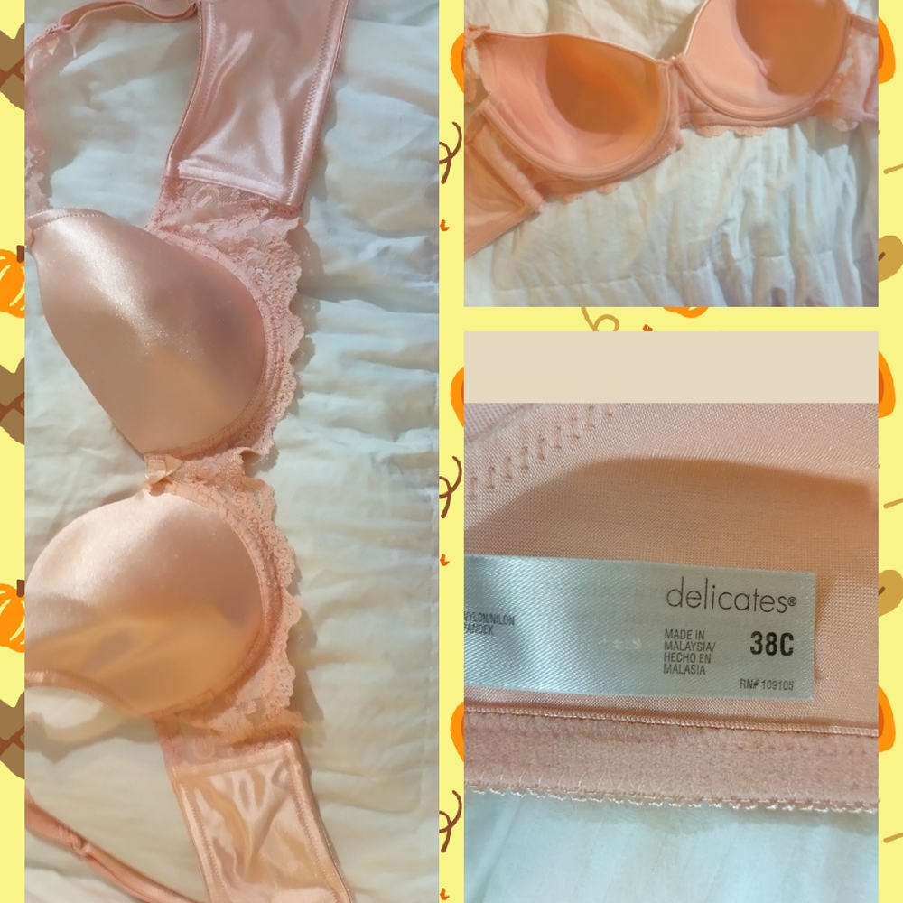 Delicates peach colored bra. Size 38C in good condition. Not worn but few times